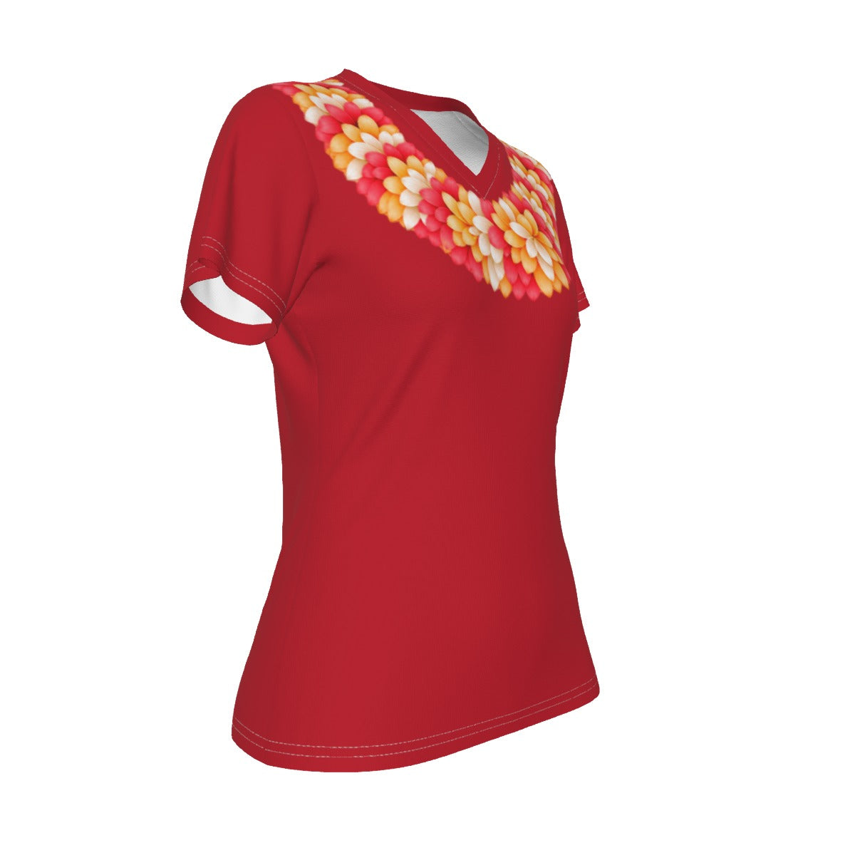 Sunset Carnation Lei Tee Red