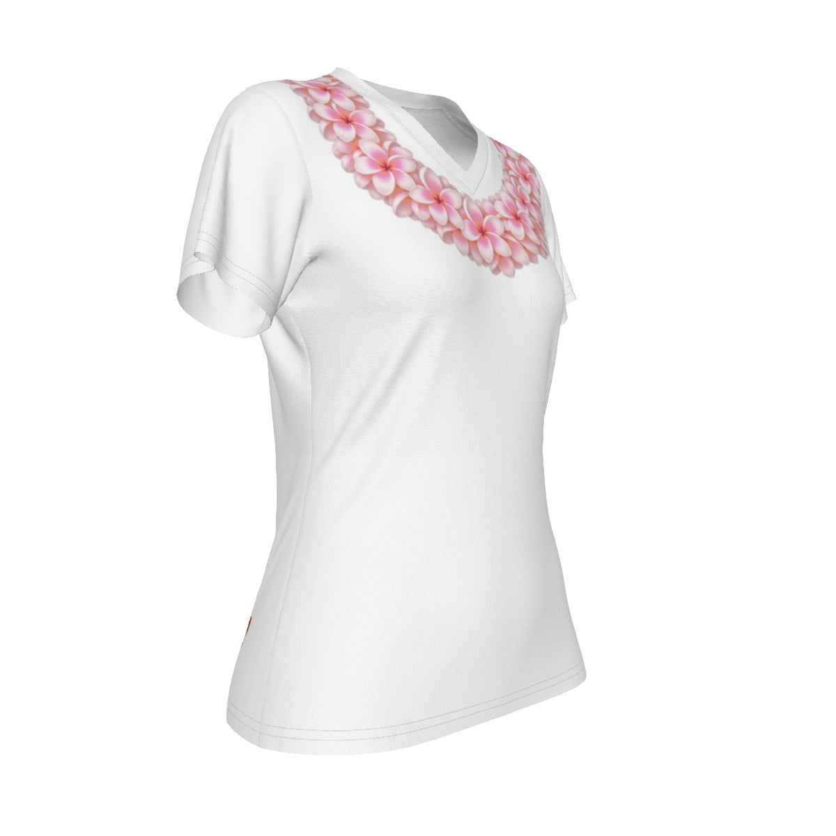 Pink Plumeria Lei Tee White